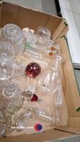 2 x boxes of glassware, some crystal - 3