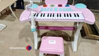 Child's electric piano and stool