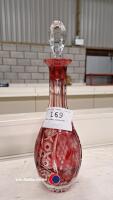 Red glass decanter