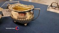 Silver sugar bowl and cream jug presented to The 3rd West Yorks Regt in 1900 - 2