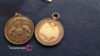 2 x silver medals, silver collared Victorian scent bottle and a Vesta case - 5