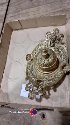 Antique brass ink well