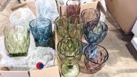 Assorted new coloured wine glasses and tumblers - 3