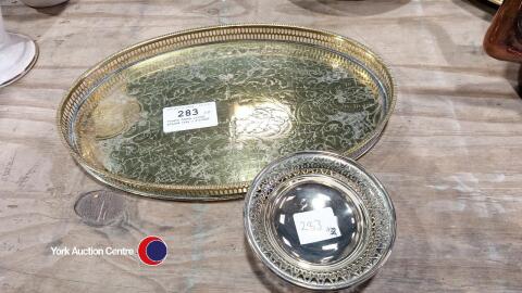 Viners Alpha silver plated tray and another