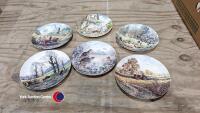 6 x collectable Wedgewood farm scene plates