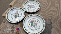 3 x Portmeirion Christmas plates, 1993, 1994 and 1995.