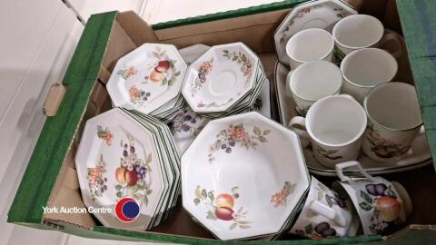 Box of Johnson Bros tableware plus other