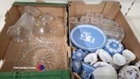 2 x boxes of household including Spode, Waterford glassware and Wedgwood