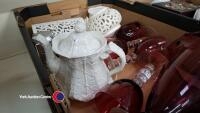 2 x boxes of household including ornaments, Wedgwood and Prince of Wales teapot - 2