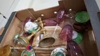 2 x boxes of ornaments including Spode, Ridgeway, brass candlesticks and Beswick horse figurines - 2