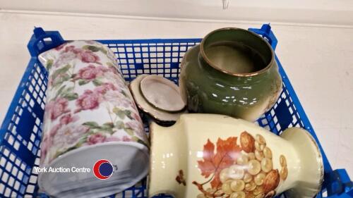 3 x Staffordshire ceramic pieces of jug, vase and pot