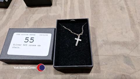 Silver 925 cross on chain.