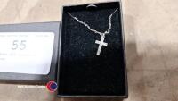 Silver 925 cross on chain. - 2