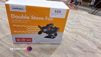 New and boxed double stove fan - 2