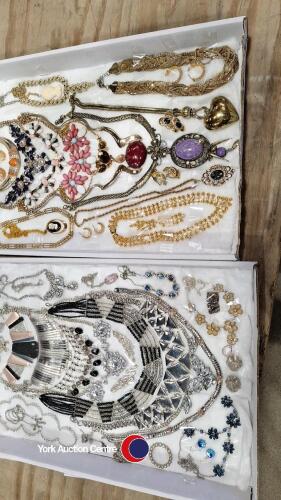 2 x large trays of fashion jewellery