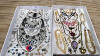 2 x large trays of fashion jewellery - 4