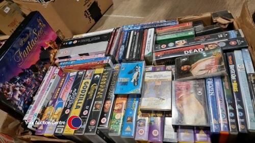 Box of CDs and DVDs etc