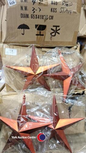 Large quantity of XL red star Christmas baubles