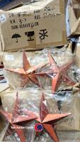 Large quantity of XL red star Christmas baubles - 4