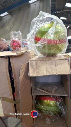 Box of giant Christmas baubles