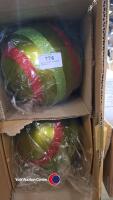 Box of giant Christmas baubles