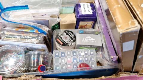 Large box of card making materials etc