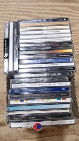 Box of male vocalists bands - Take That, Robbie Williams, George Michael, Bryan Adams