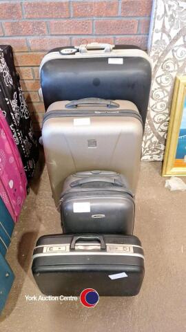 4 x vintage suitcases