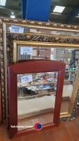 2 x gilt framed mirrors, and wood framed mirror