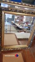 2 x gilt framed mirrors, and wood framed mirror - 2