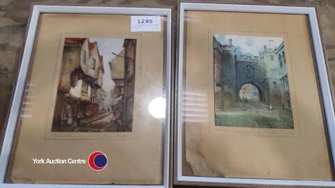 2 x signed watercolours of York