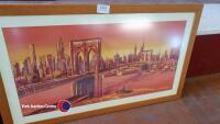 Large Bivona signed American skyline theme print - 2