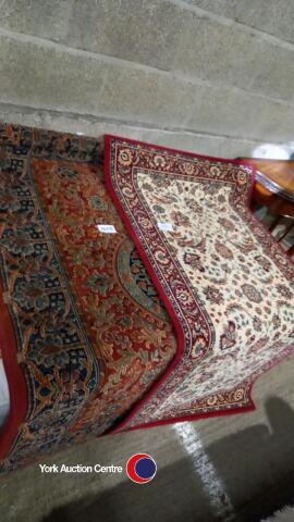 Kasbah red and cream floral rug plus red and blue rug