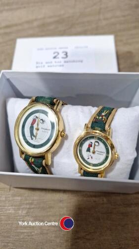 His and her matching golf watches