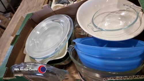 Box of glass and ceramic dishes