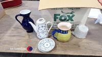 Selection of teacups and saucers some willow pattern