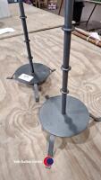 2 x black tall candle stick holders - 3