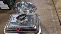 2 x Silver plated dish covers