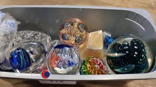 Box of 14 paperweights