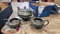 3 Piece pewter tea set - 2