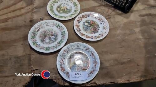 4 x small Brambley Hedge plates