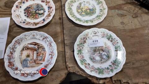 4 x large Brambley Hedge plates