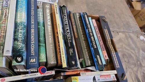 Box of travel books