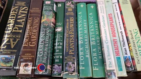 Box of gardening books