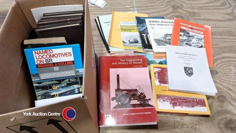 Box of railway books