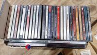 Box of soft rock CDs - Simple Minds, Cold Play, Bon Jovi, Genesis, Def Leppard