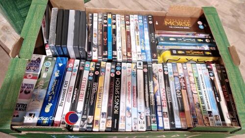 Box of DVDs including box sets