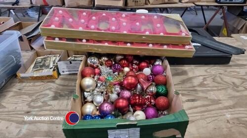 Box of Christmas decorations