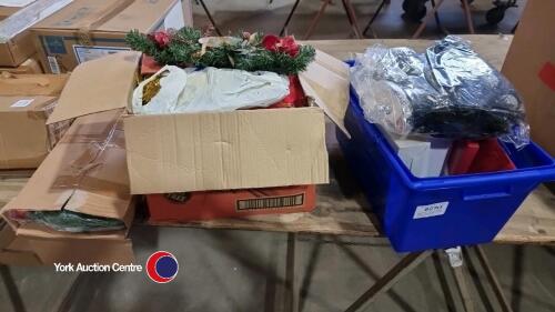 Quantity of Christmas items including trees and decorations