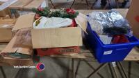 Quantity of Christmas items including trees and decorations